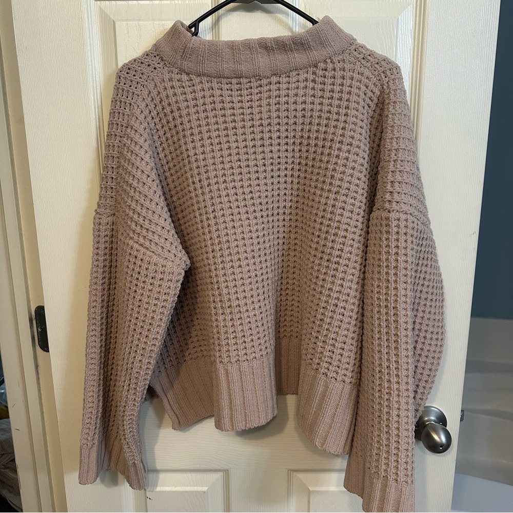 Women’s Altar'd State Taupe Cowl Neck Sweater, size Medium - Picture 2 of 7
